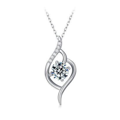 The Prettiest Necklace 1 Carat Moissanite Simulated Diamond Pendant Necklace For Women Girls