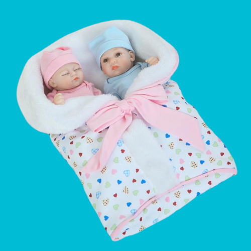Reborn Baby Dolls, 10 inch/26cm Boy and Girl Twins Full Body Soft Silicone Newborn Baby Lifelike Reborn Dolls Gift